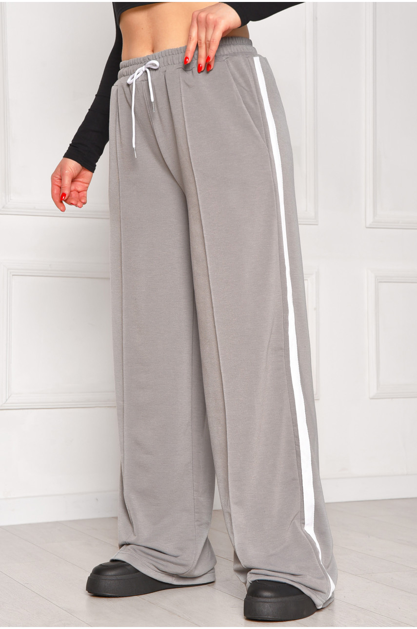 Спортивные штаны женские однотонные серого цвета 1728 208619