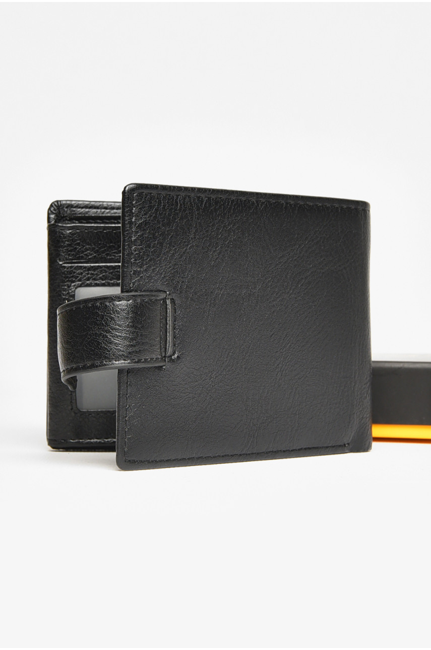 Кошелек мужской из экокожи черного цвета 538-а 208628
