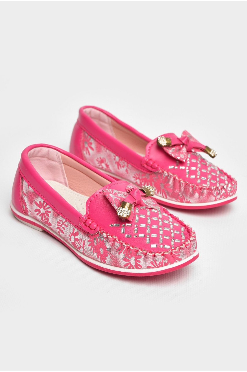 Мокасины детские для девочки розового цвета 119-5 208689