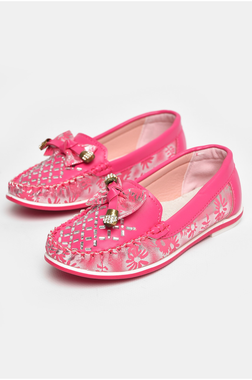 Мокасины детские для девочки розового цвета 119-5 208689