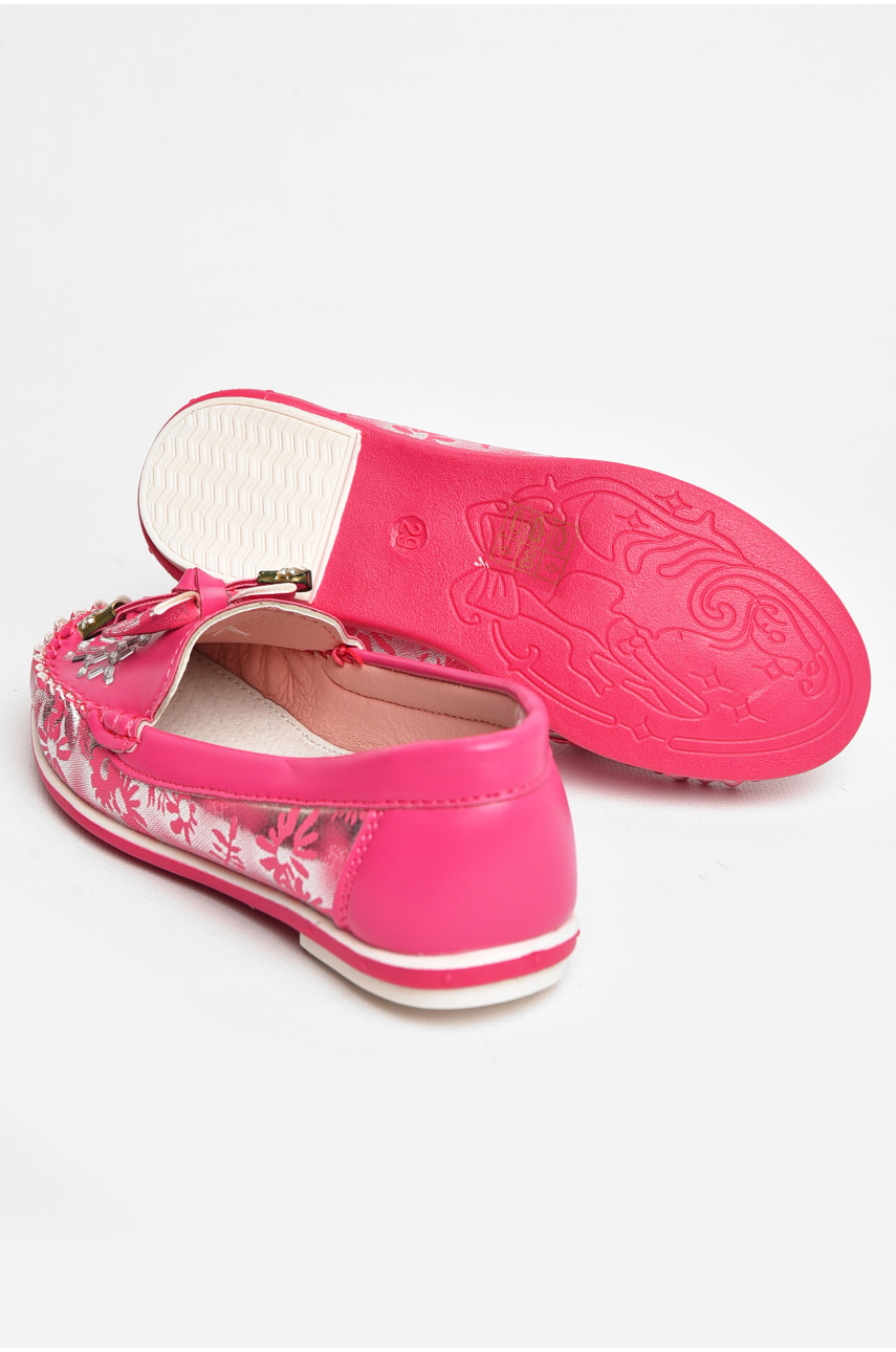 Мокасины детские для девочки розового цвета 119-5 208689