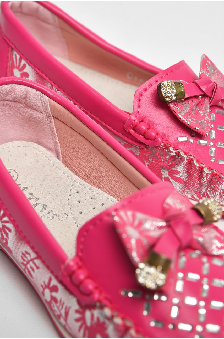Мокасины детские для девочки розового цвета 119-5 208689