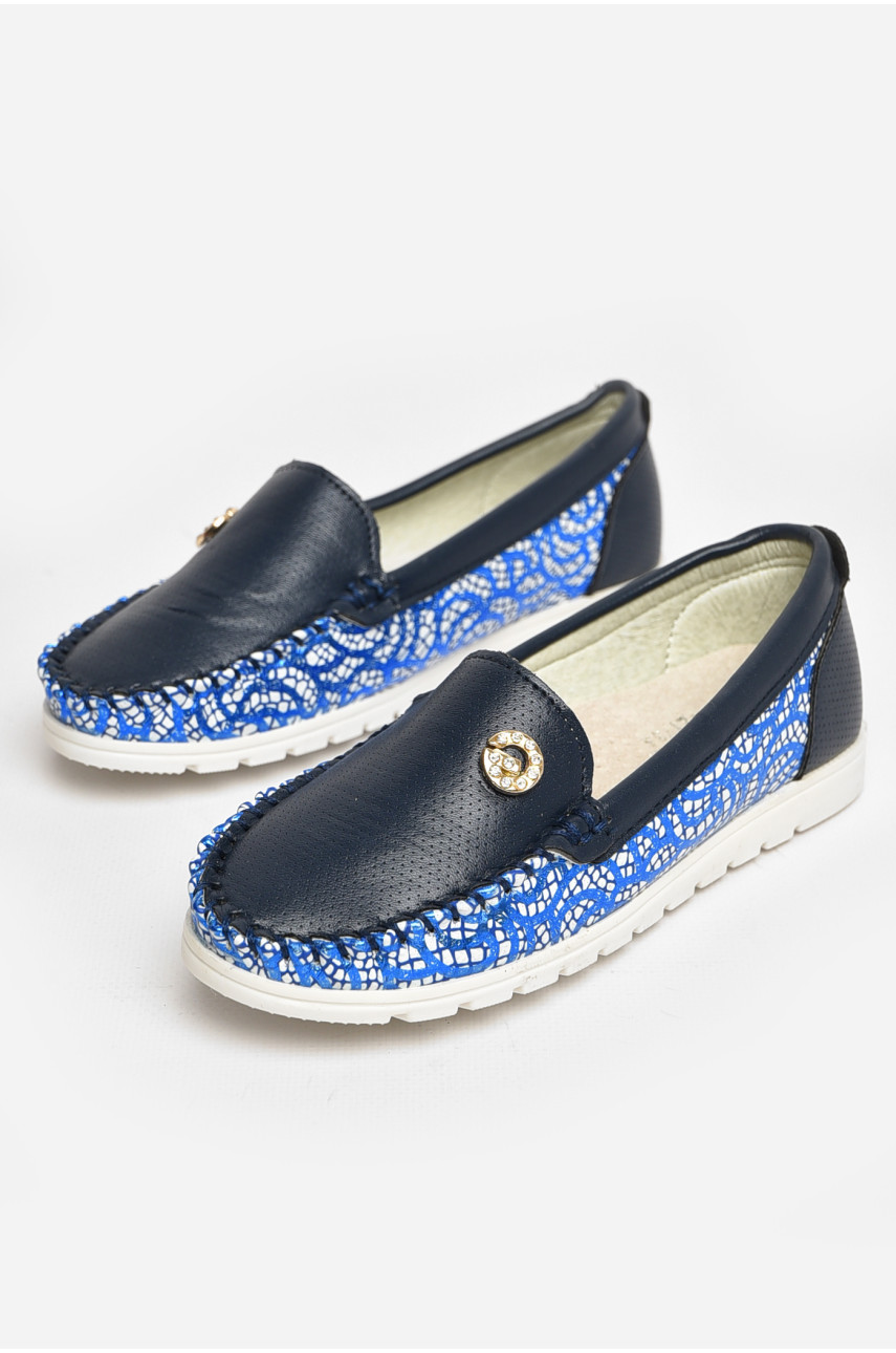 Мокасины детские для девочки синего цвета 1737-7 208692
