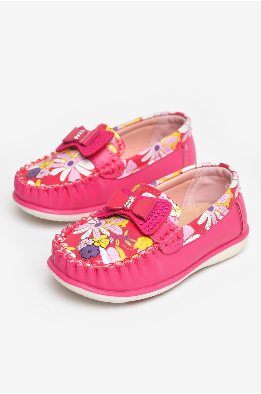 Мокасины детские для девочки розового цвета 115-5 208693