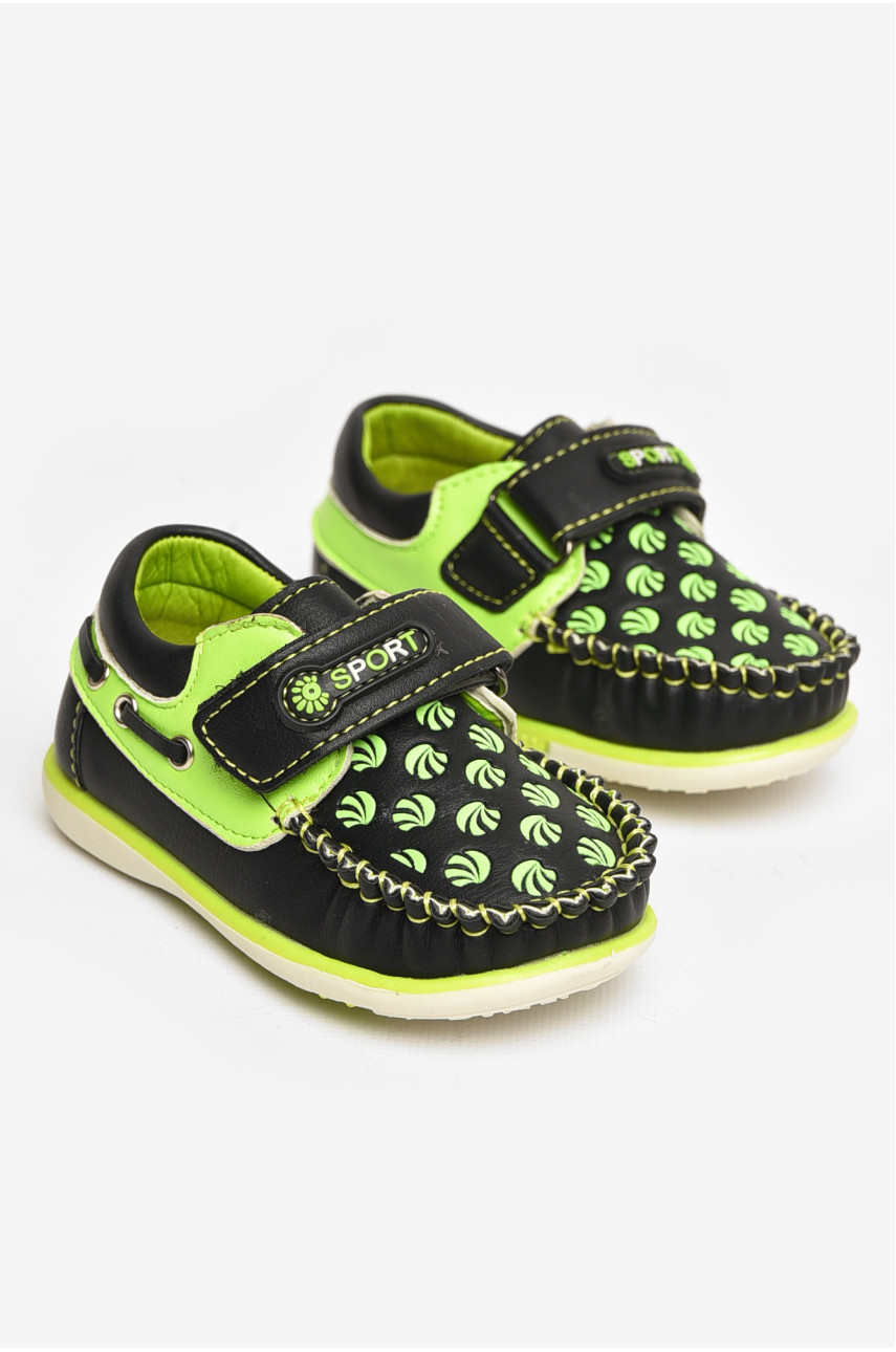 Мокасины детские для мальчика черного цвета 117-6 208694