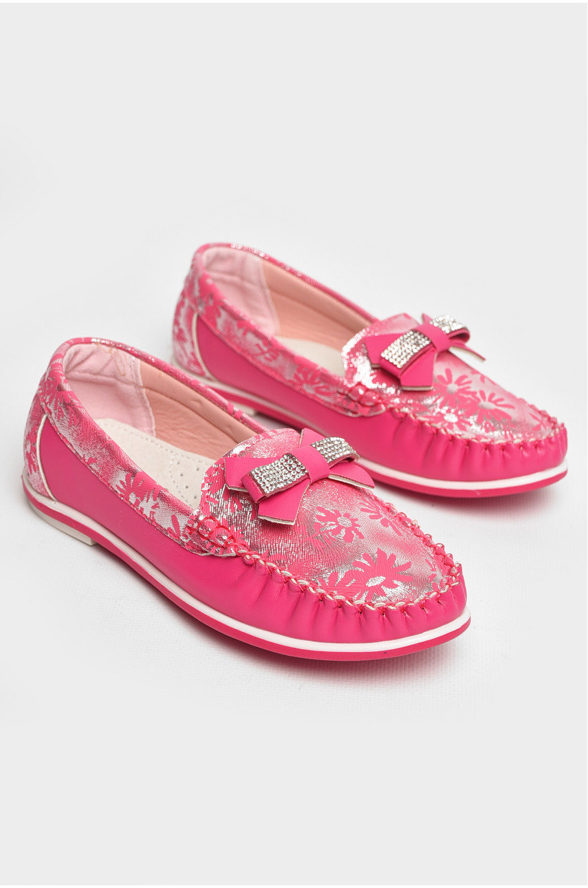 Мокасины детские для девочки розового цвета 120-5 208695