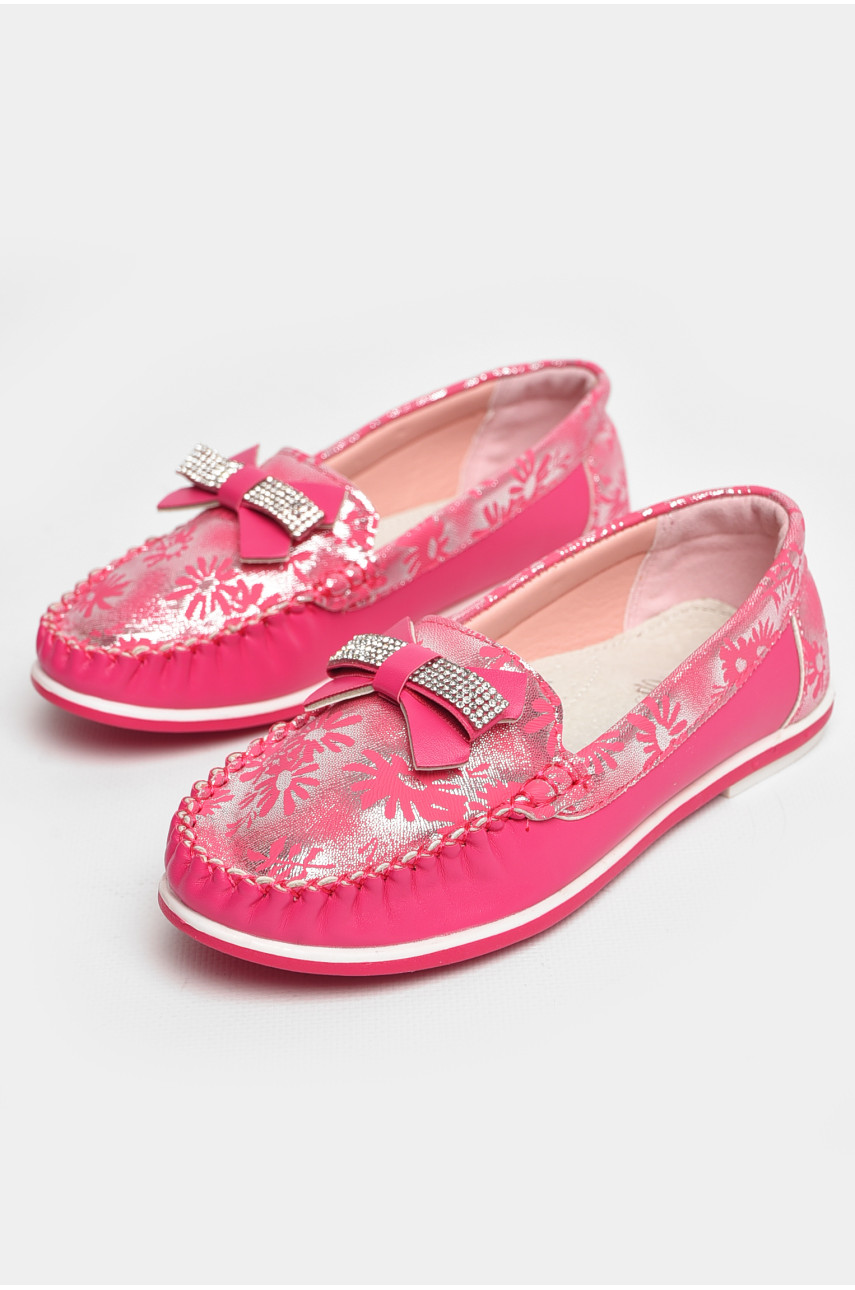 Мокасины детские для девочки розового цвета 120-5 208695