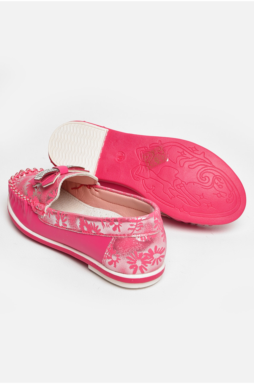 Мокасины детские для девочки розового цвета 120-5 208695
