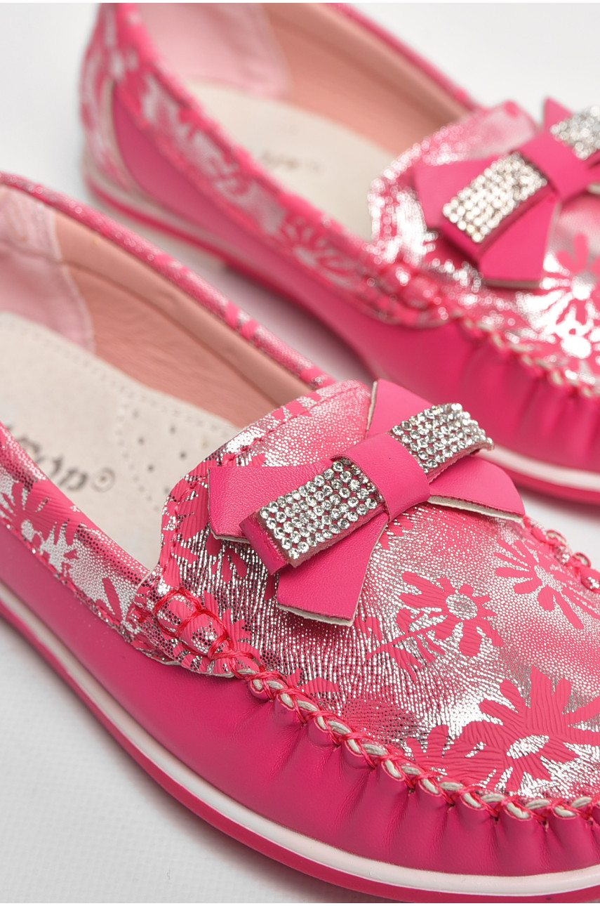 Мокасины детские для девочки розового цвета 120-5 208695