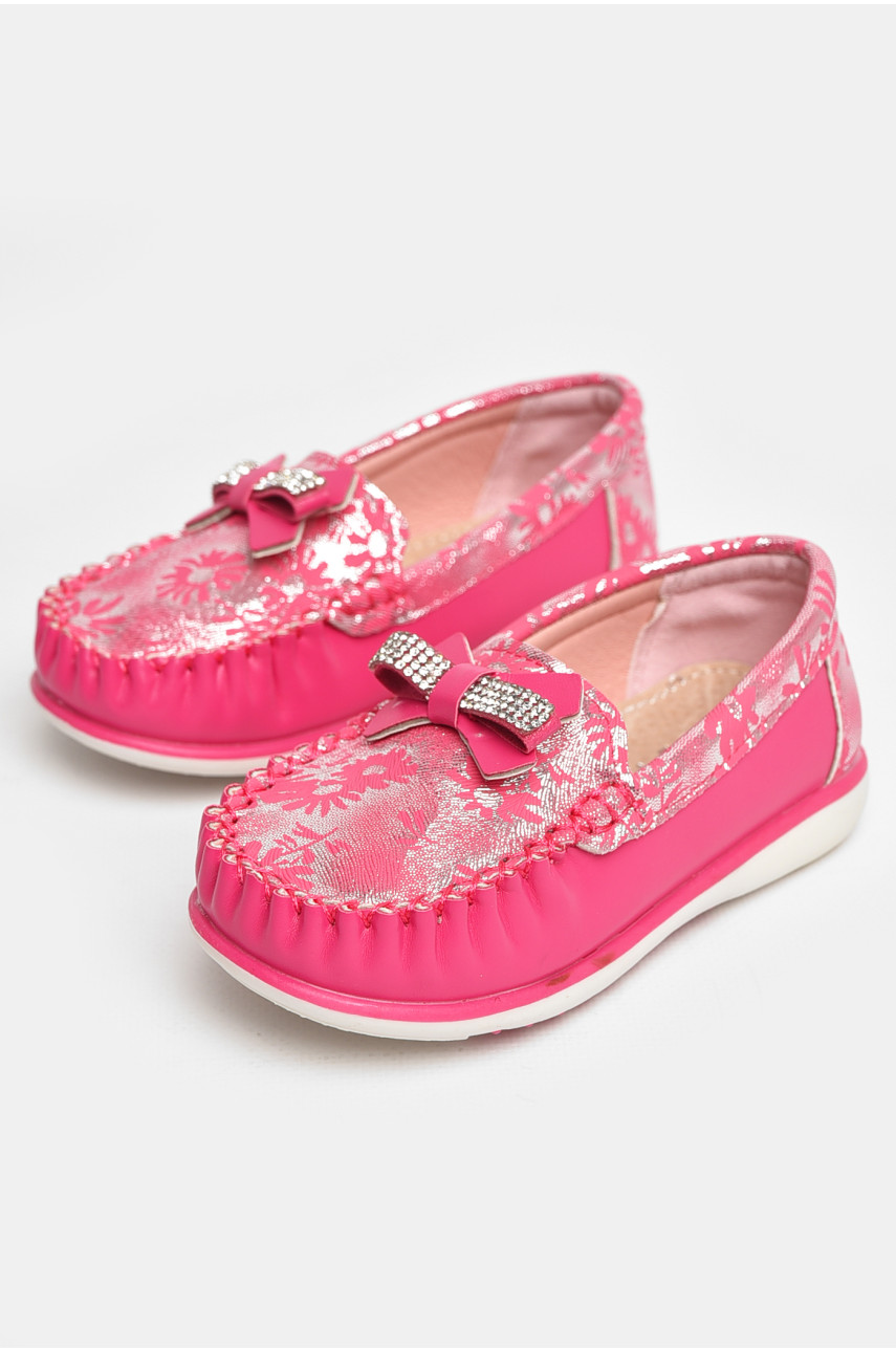 Мокасины детские для девочки розового цвета 113-5 208697