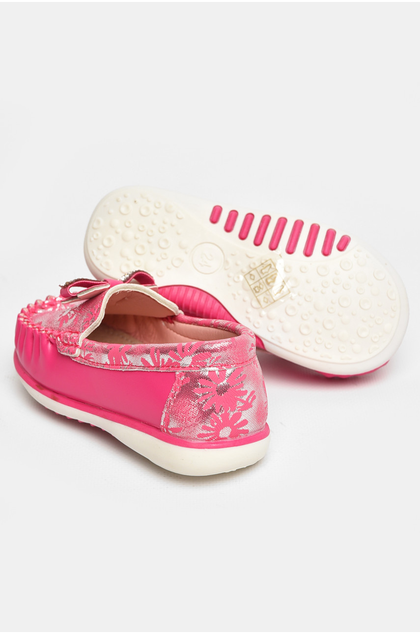 Мокасины детские для девочки розового цвета 113-5 208697