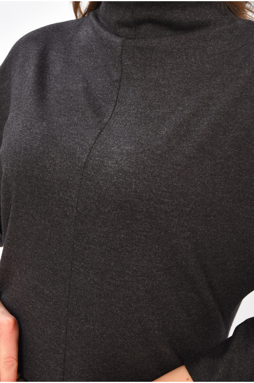 Платье женское однотонное тёмно-серого цвета 8093 208701