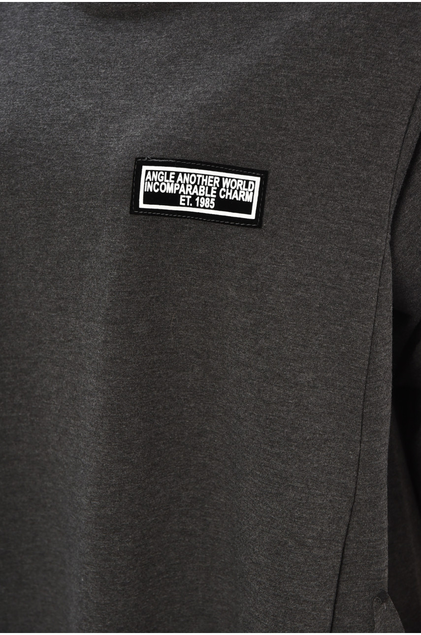 Платье женское полубатальное тёмно-серого цвета 8234 208702