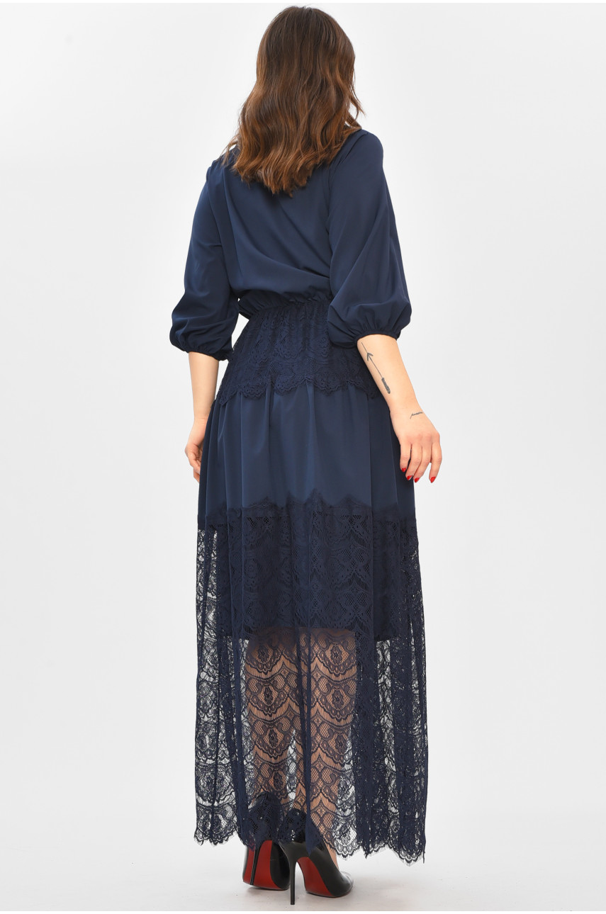 Платье женское однотонное тёмно-синего цвета 208703