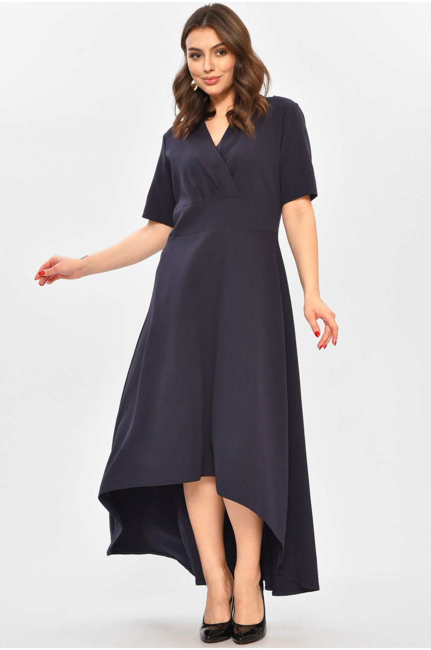 Платье женское однотонное тёмно-синего цвета 208704