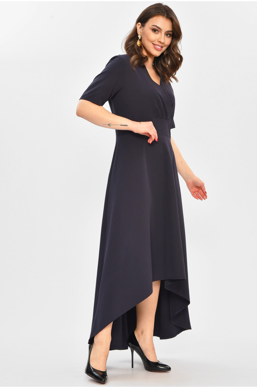 Платье женское однотонное тёмно-синего цвета 208704