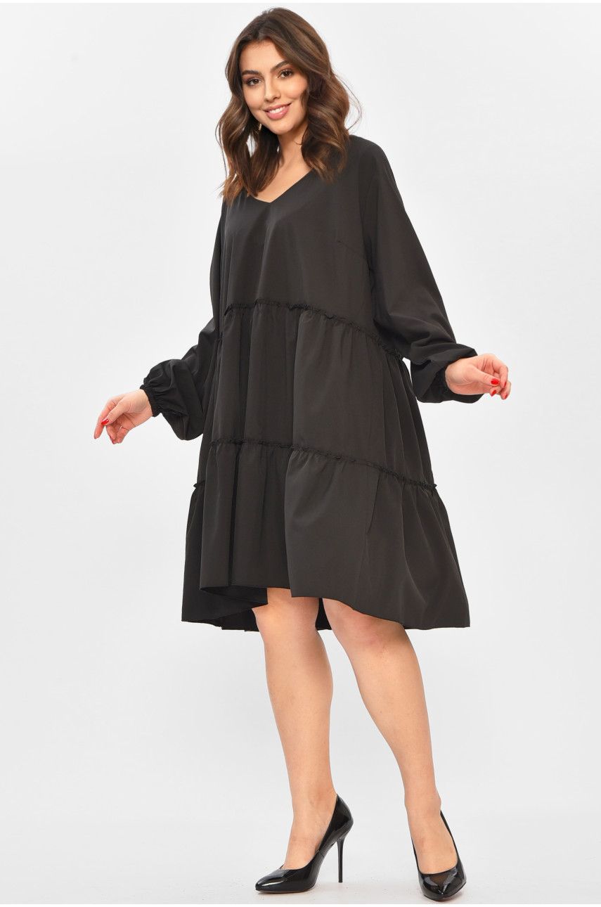 Платье женское однотонное черного цвета 8347 208707