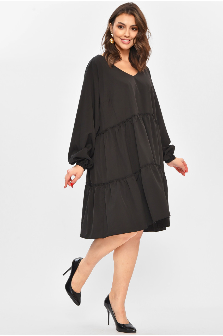 Платье женское однотонное черного цвета 8347 208707