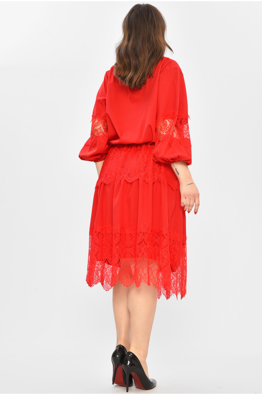 Платье женское однотонное красного цвета 8337 208709