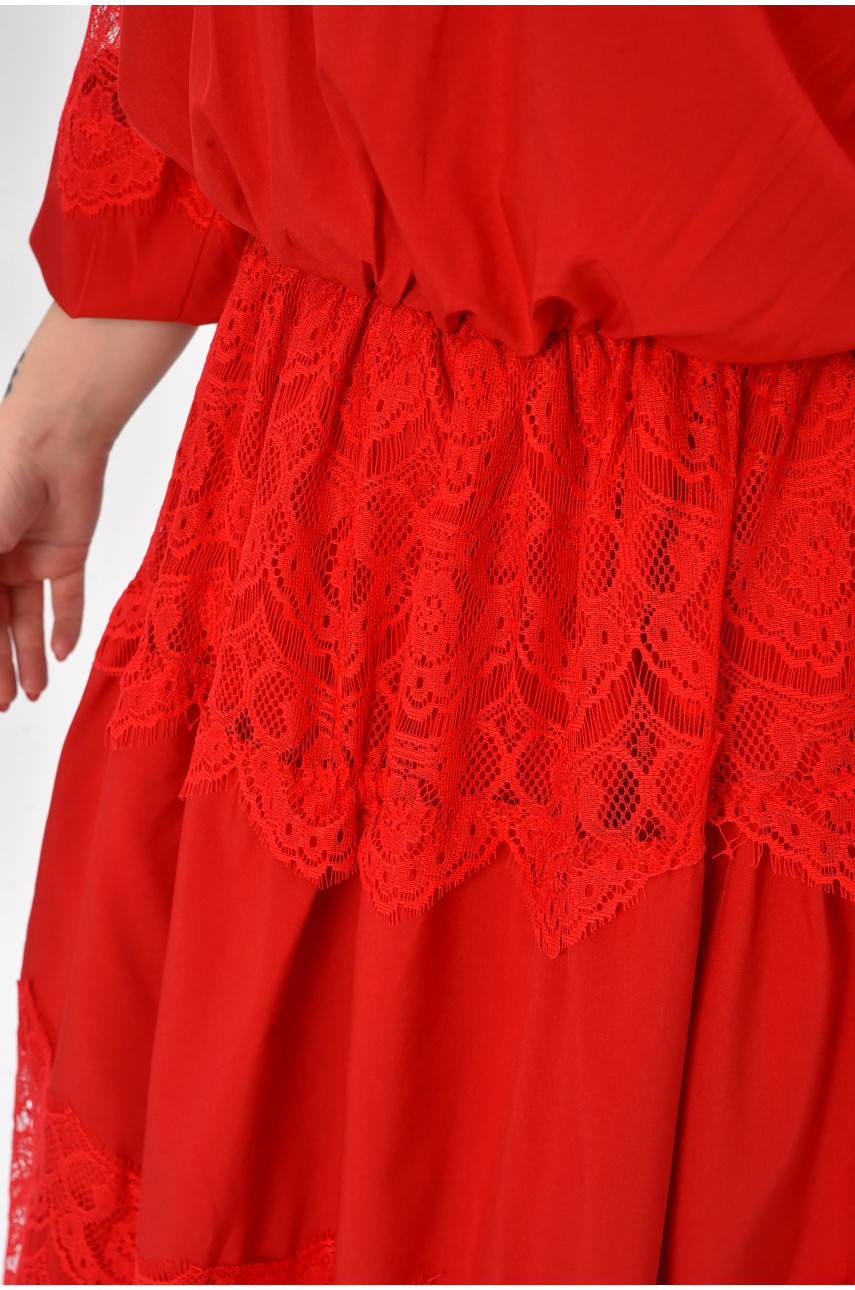 Платье женское однотонное красного цвета 8337 208709