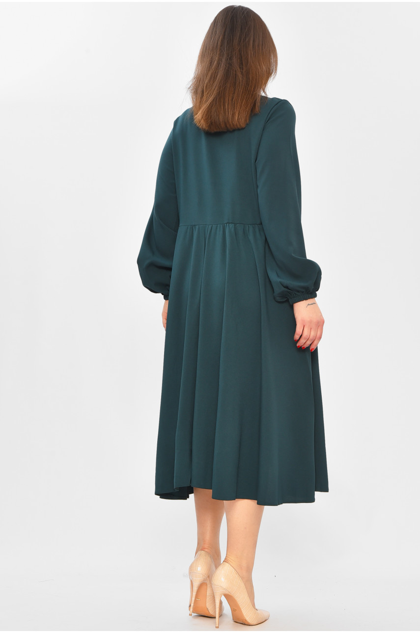 Платье женское однотонное тёмно-зеленого цвета 8450 208721