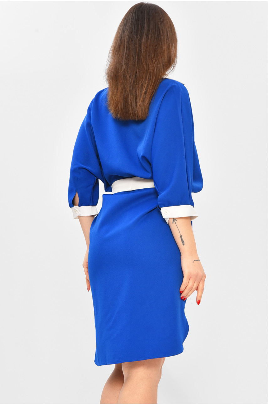 Платье женское однотонное синего цвета 8237 208722