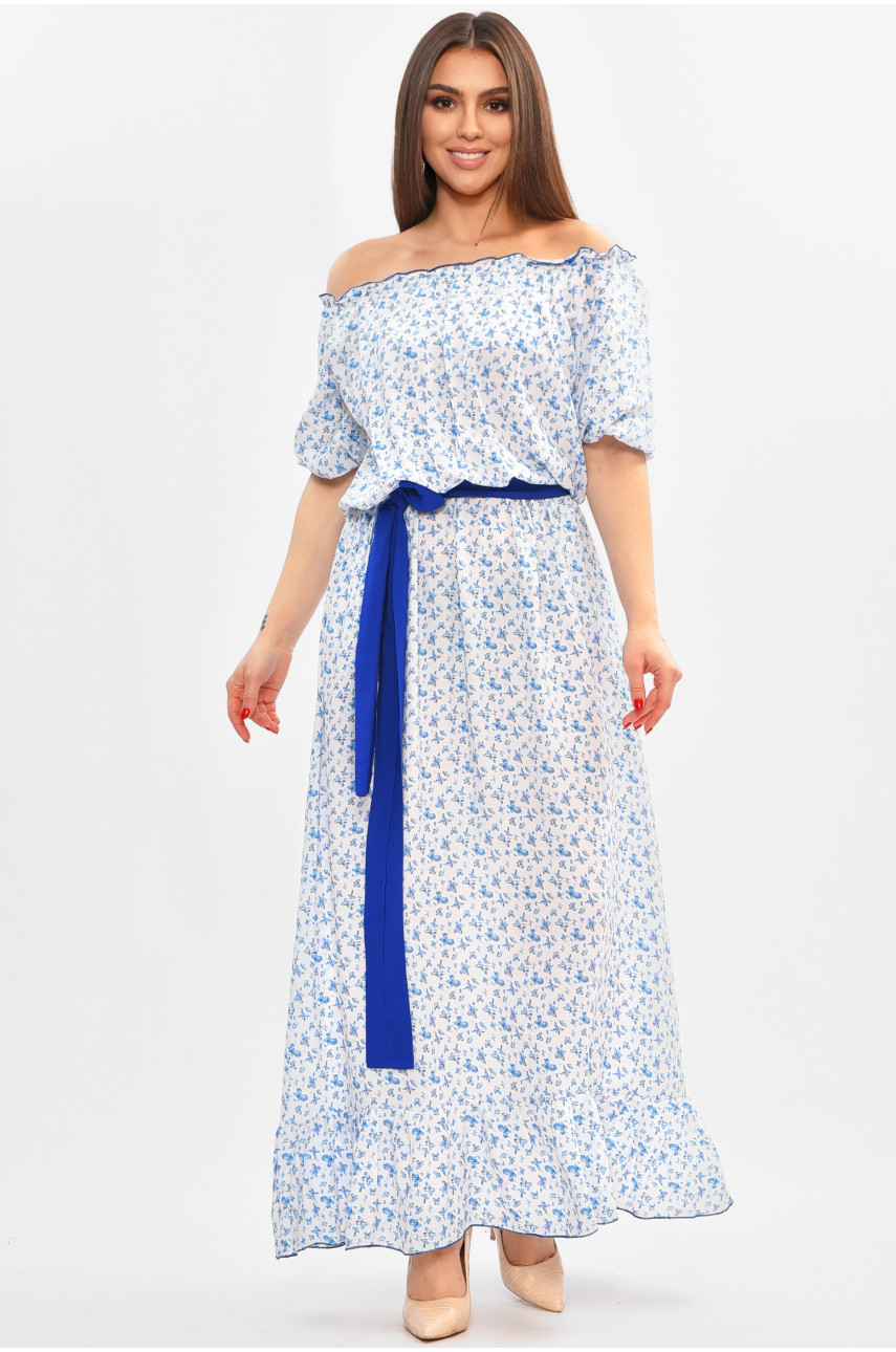 Платье женское белого цвета с принтом 8188 208723