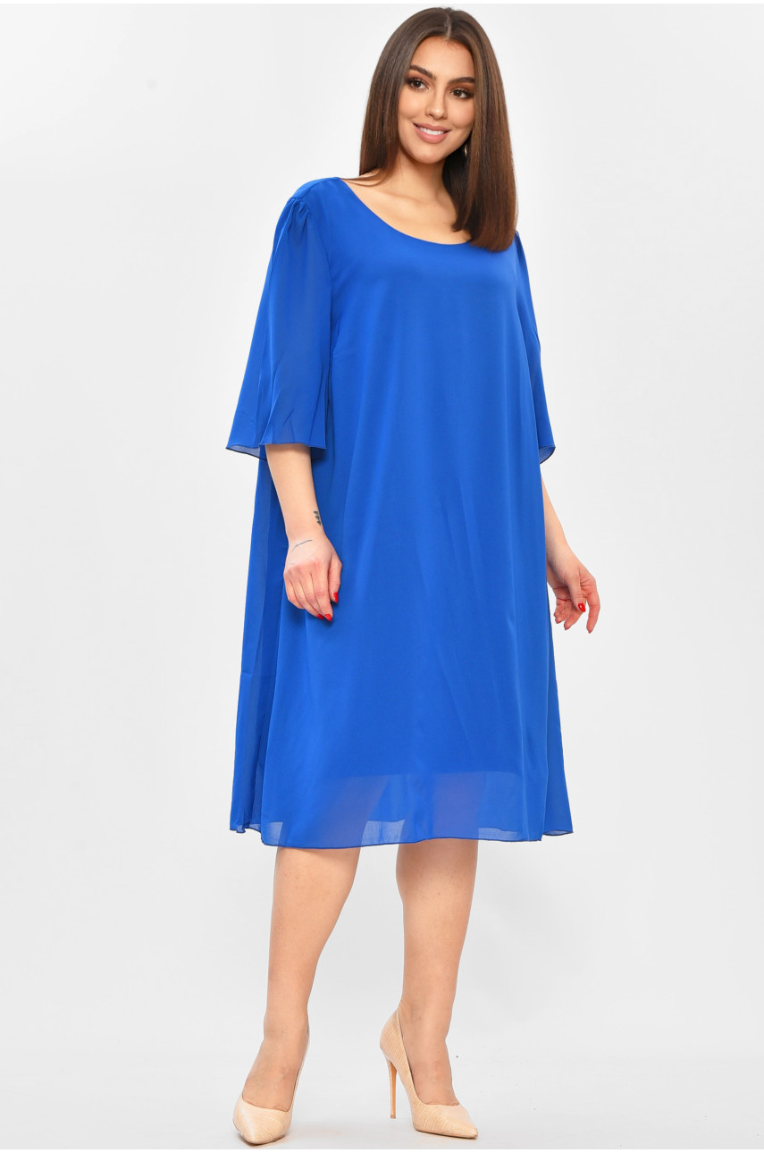 Платье женское однотонное синего цвета 8356 208726