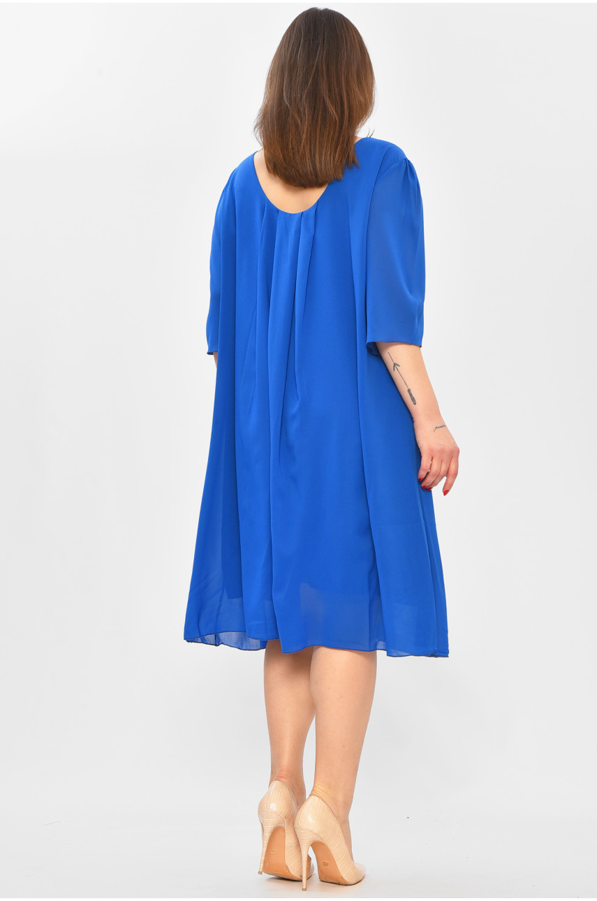 Платье женское однотонное синего цвета 8356 208726