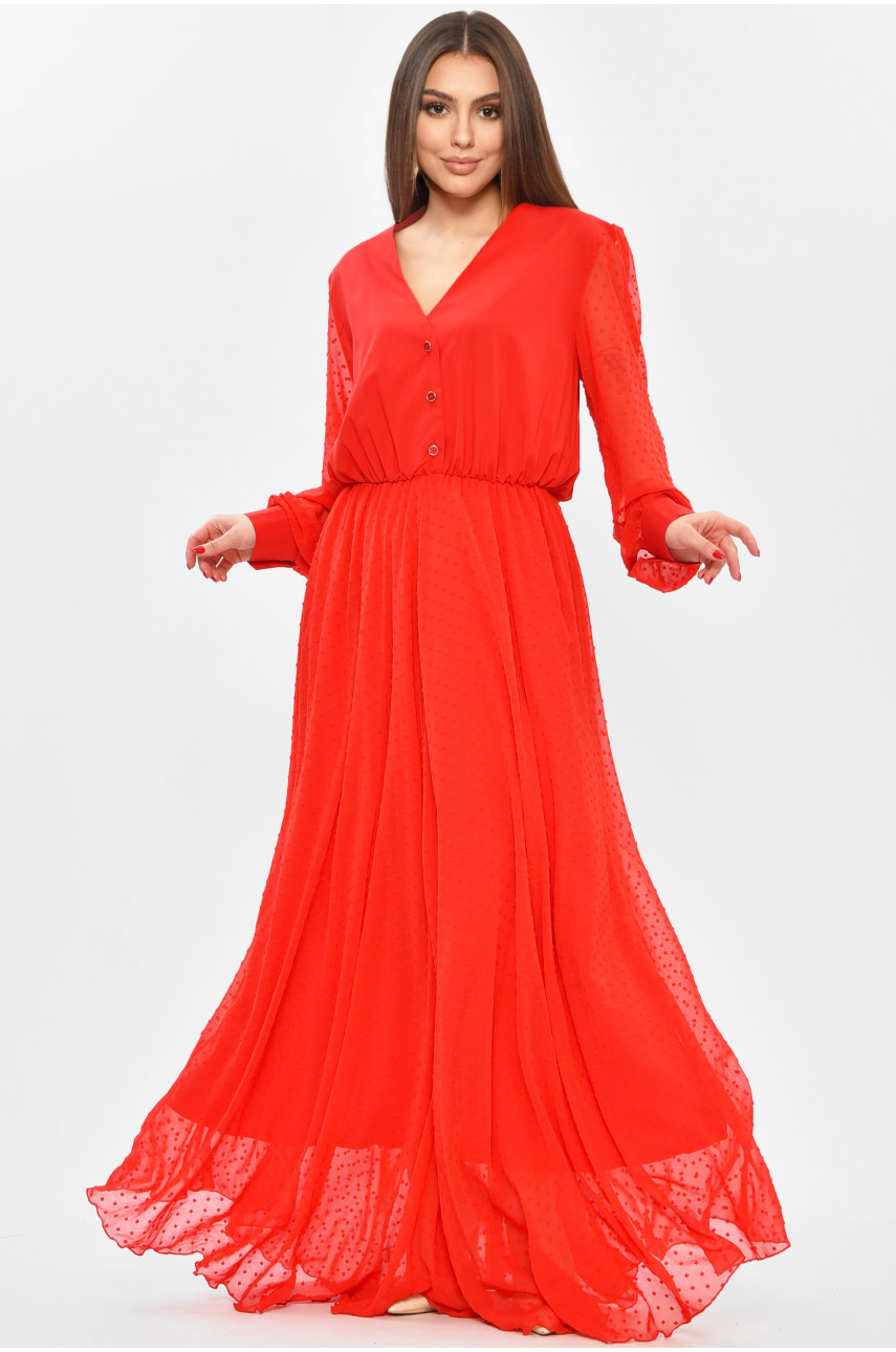 Платье женское однотонное красного цвета 208727