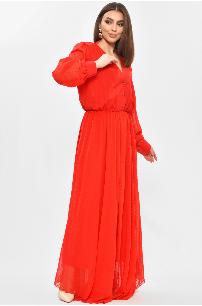 Платье женское однотонное красного цвета 208727