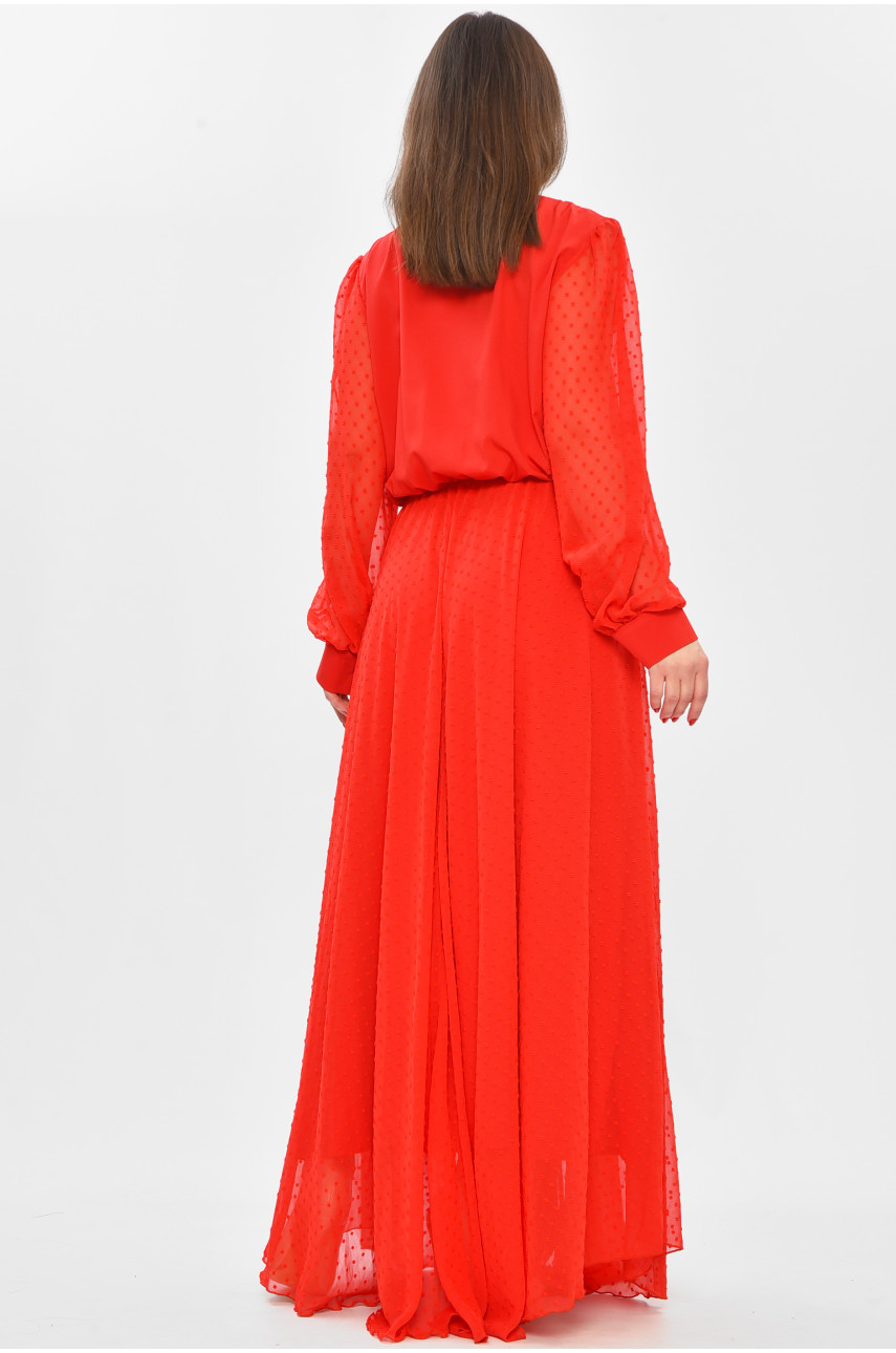 Платье женское однотонное красного цвета 208727