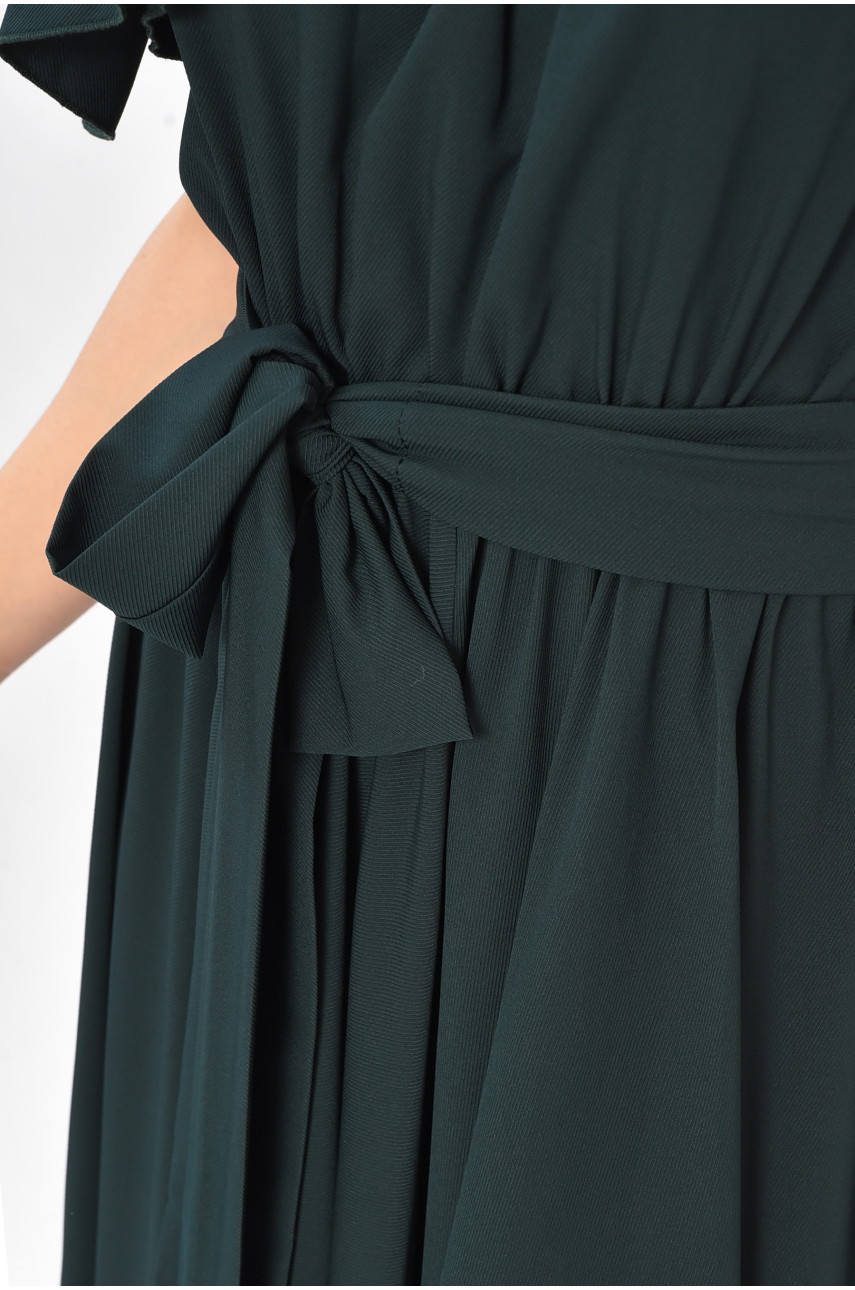 Платье женское однотонное тёмно-зеленого цвета 8377 208728