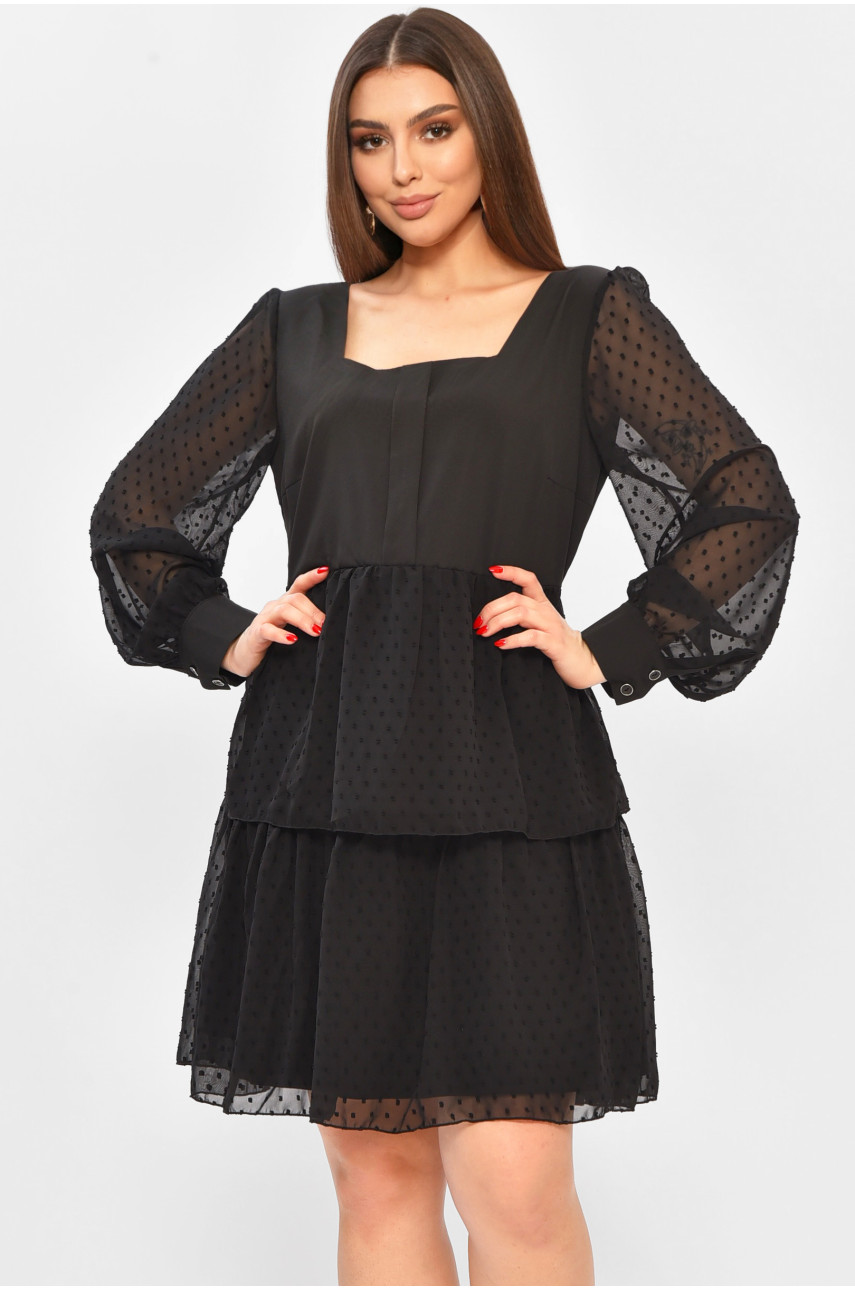 Платье женское однотонное черного цвета 8357 208729