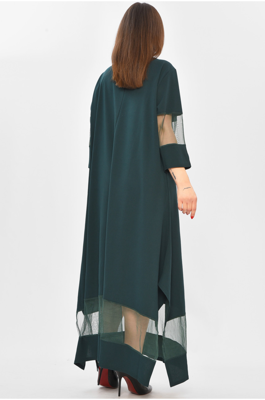 Платье женское полубатальное тёмно-зеленого цвета 8443 208731