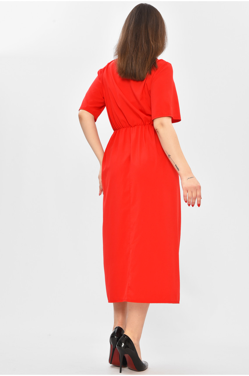 Платье женское однотонное красного цвета 208732