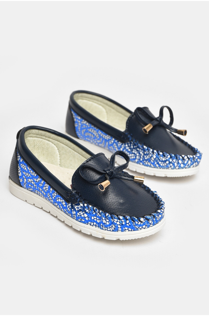 Мокасины детские для девочки темно-синего цвета 1736-7 208735