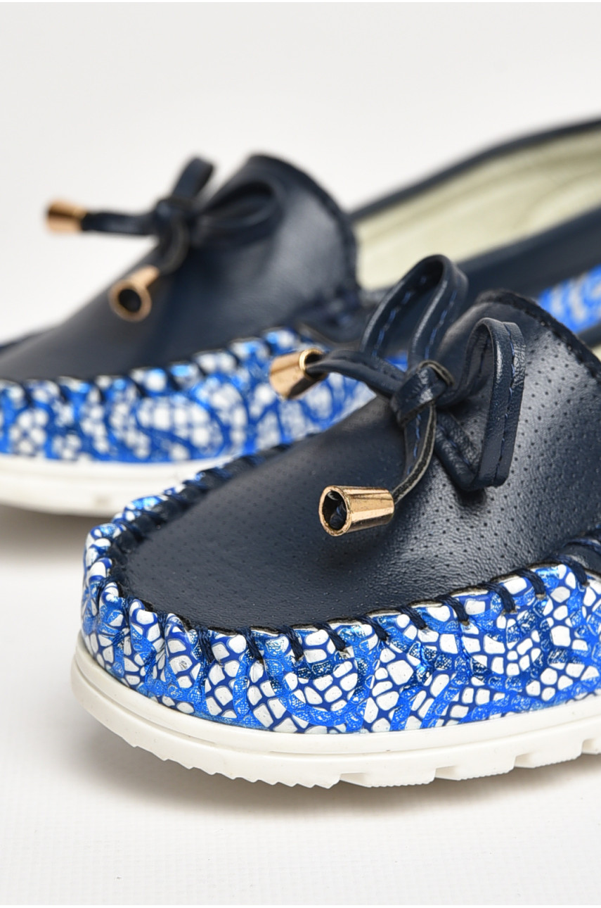 Мокасины детские для девочки темно-синего цвета 1736-7 208735