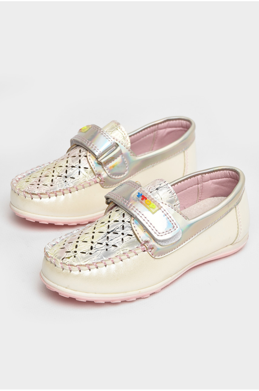 Мокасины детские для девочки белого цвета 18307-1 208736