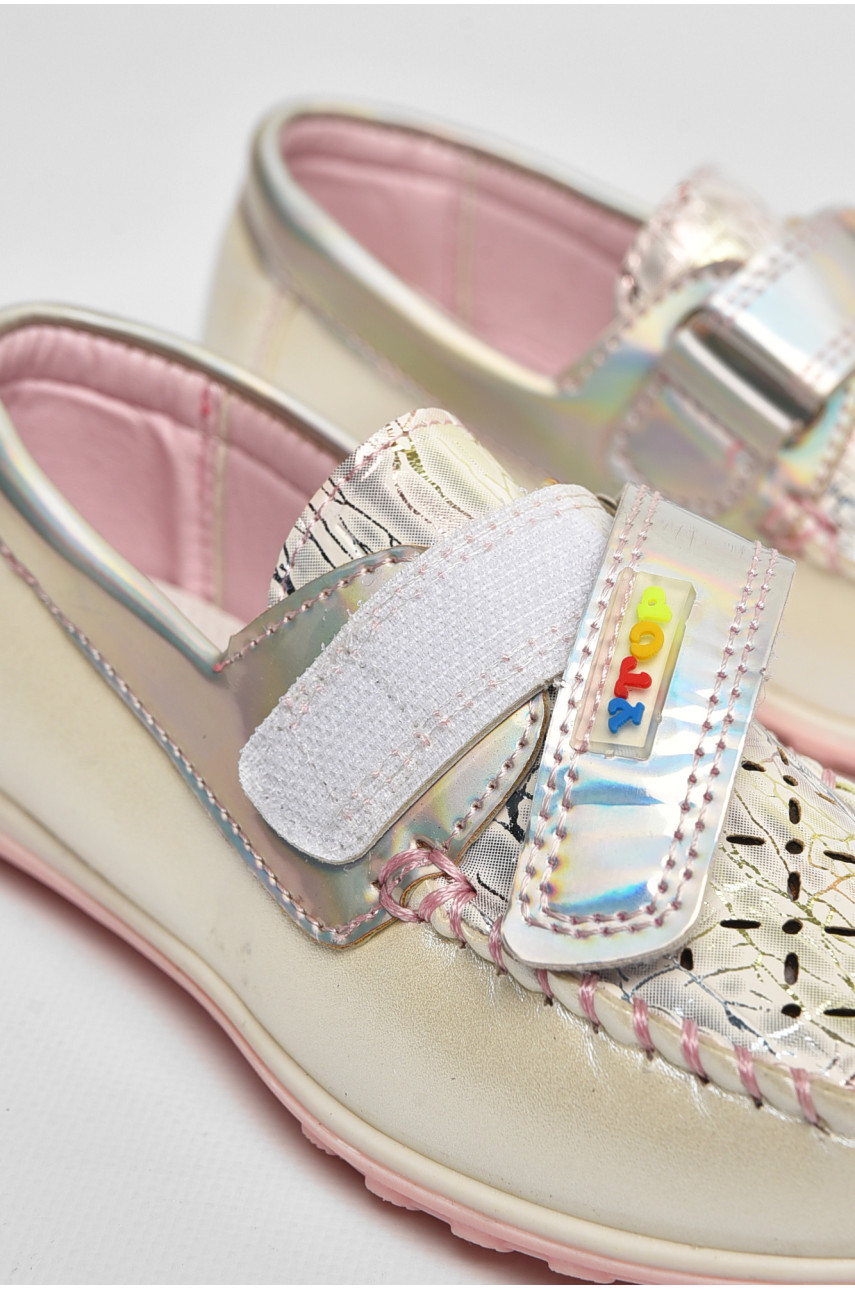 Мокасины детские для девочки белого цвета 18307-1 208736