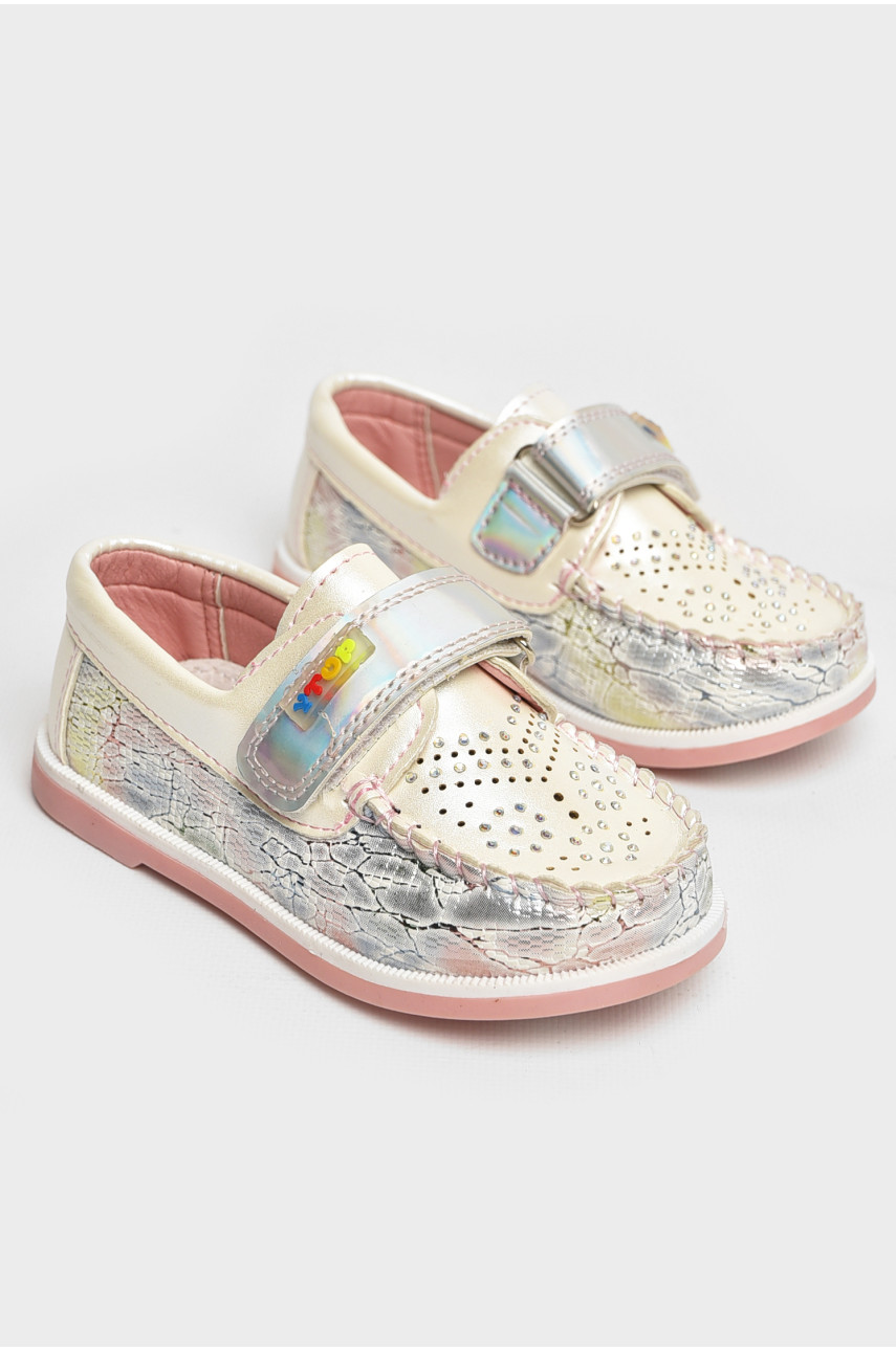 Мокасины детские для девочки белого цвета 18303-1 208738