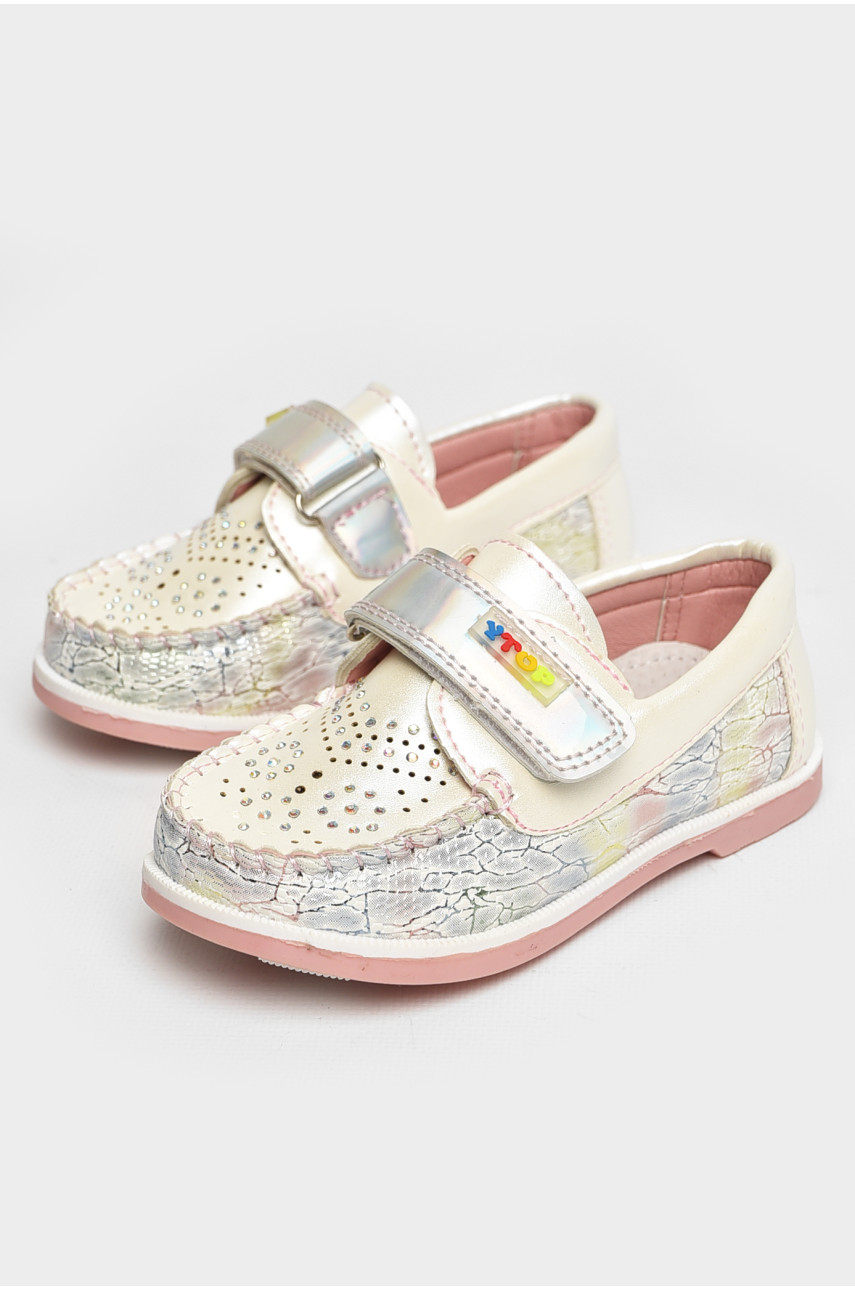 Мокасины детские для девочки белого цвета 18303-1 208738