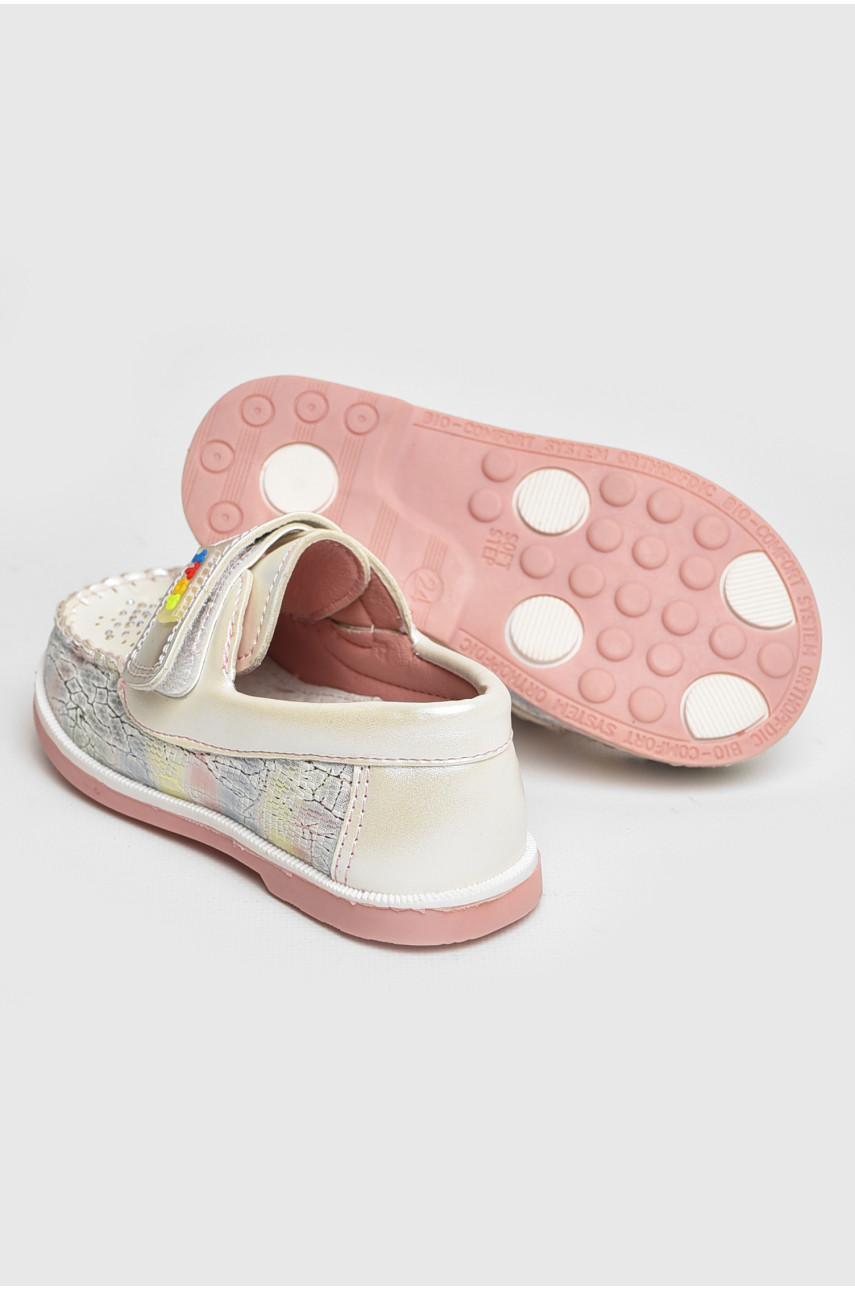 Мокасины детские для девочки белого цвета 18303-1 208738