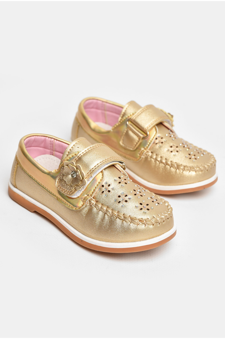 Мокасины детские для девочки золотистого цвета 18301-20 208739