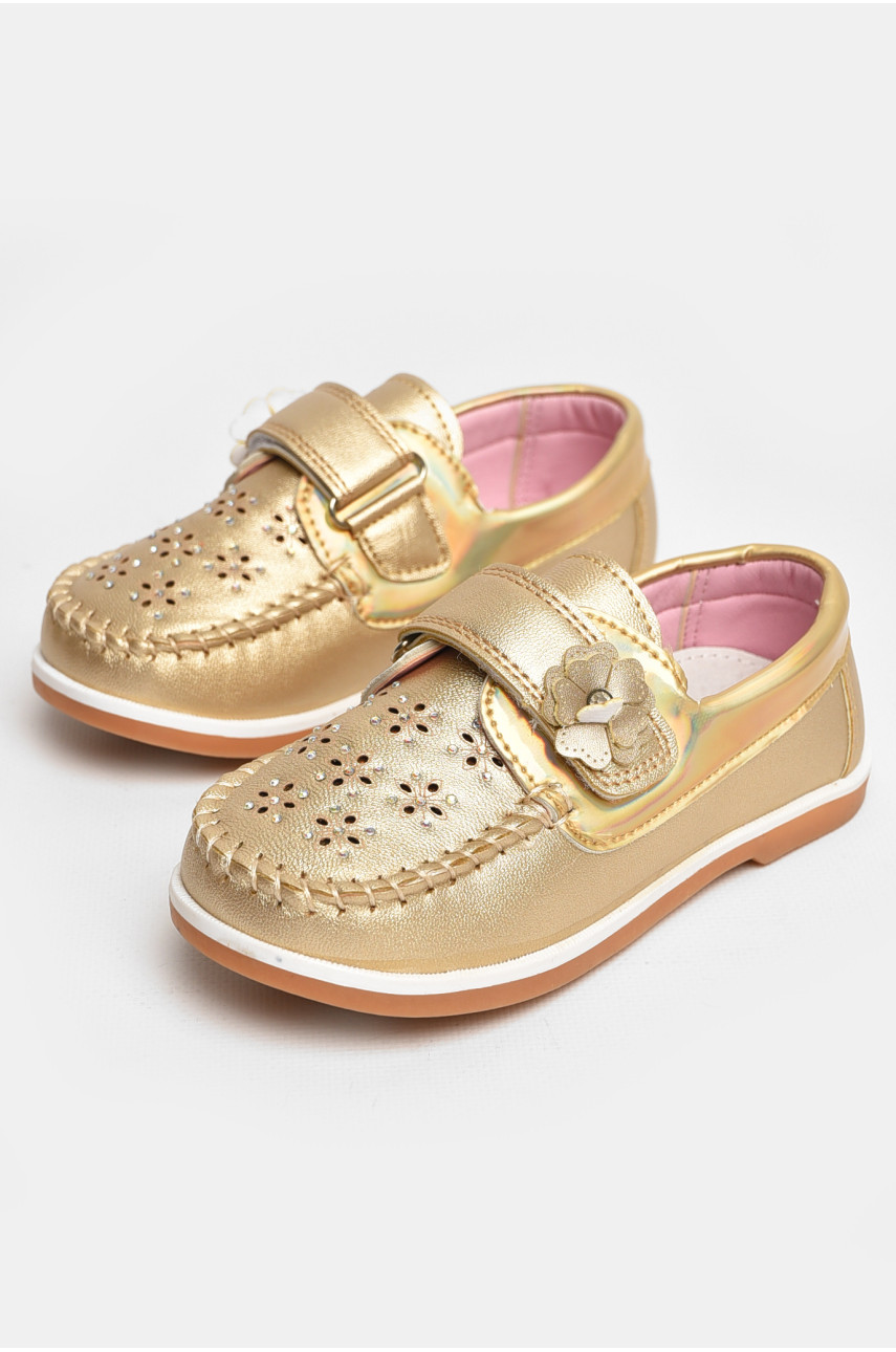 Мокасины детские для девочки золотистого цвета 18301-20 208739