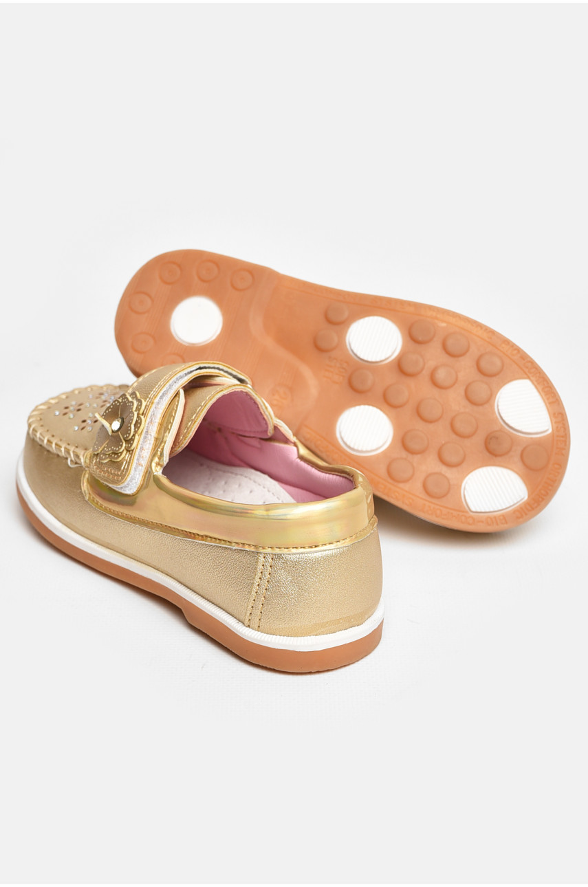 Мокасины детские для девочки золотистого цвета 18301-20 208739