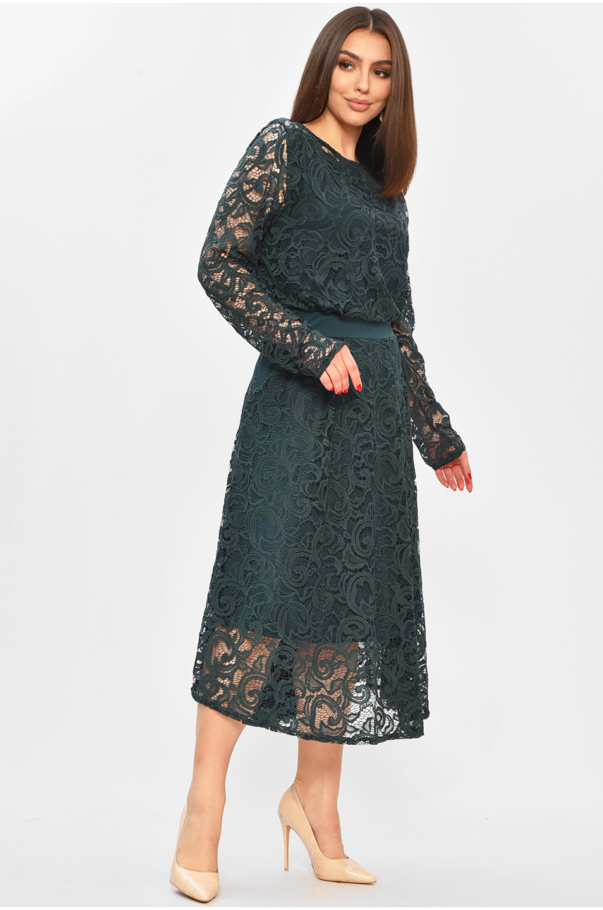 Костюм женский полубатальный тёмно-зеленого цвета 8165 208740