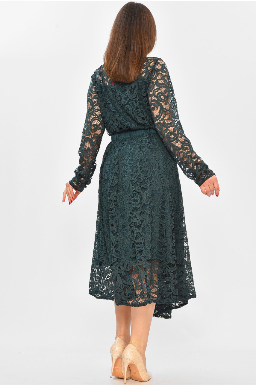 Костюм женский полубатальный тёмно-зеленого цвета 8165 208740