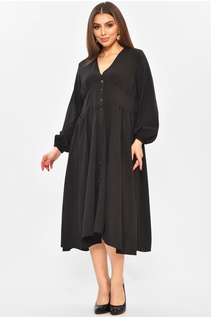 Платье женское однотонное черного цвета 8450 208742