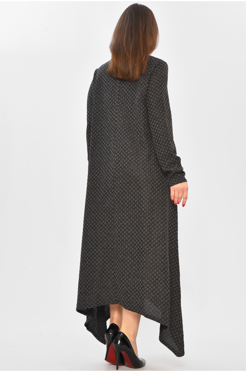 Платье женское однотонное тёмно-серого цвета 8230 208749
